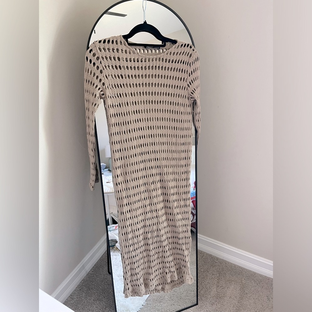 Zara Knit Long Sleeve Dress - Picture 2 of 8